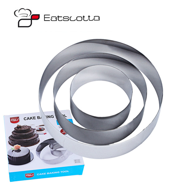 3PCS/set Stainless Steel Cookie Cutter big round Shape Cookie Mold Fondant Jelly Cake Cutter Mousse Rings baking tool