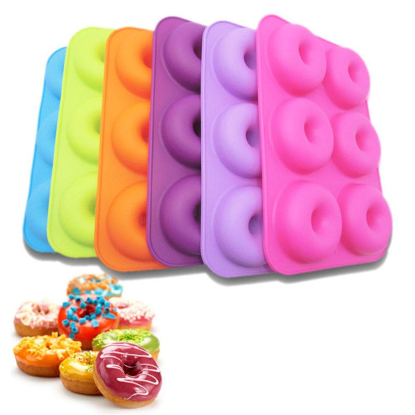 6-Cavity Silicone Donut Baking Pan Non-Stick Mold kitchen cake shop bakeware Tools Baking Nonstick and Heat Resistant Reusable