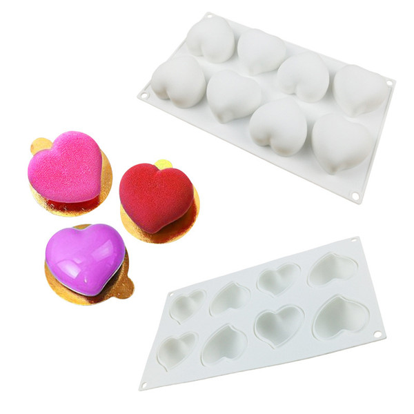 Silicone Heart Cake Decorating Baking Tools Chocolate 3D Mold Cake Bakeware Molds Chocolate Making Desserts Molds Pan Handmade Mold