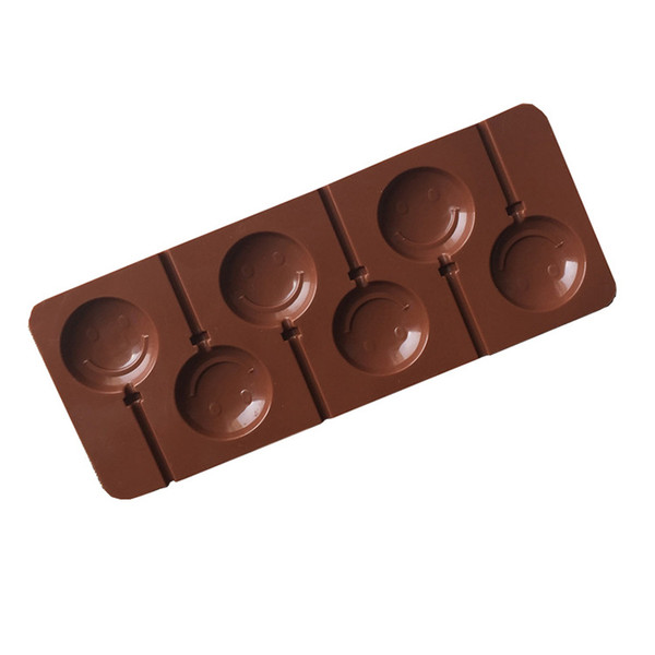 23.5*9.3CM 6 Star Smile Lollipop Moulds Silicone Biscuit Cake Chocolate Mould Utility Kitchen Baking Moulds 20 Pieces DHL