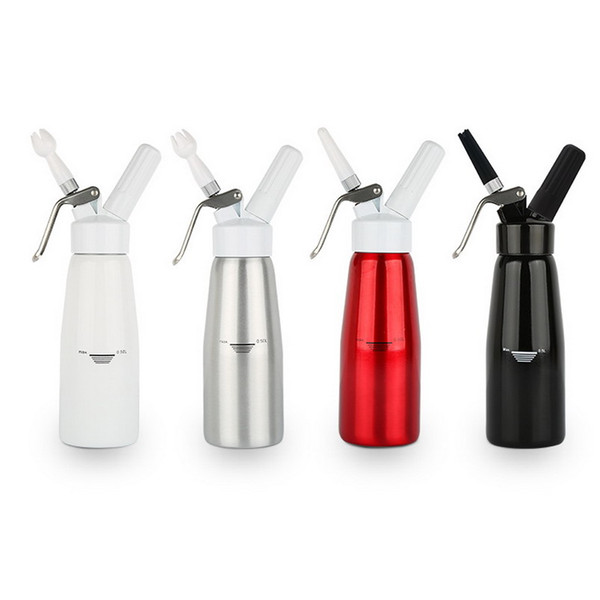 500ml Aluminum Whipped Cream Dispenser Pint Gourmet Whipper Stainless Steel Decorating Nozzles & Plastic Pastry Tube