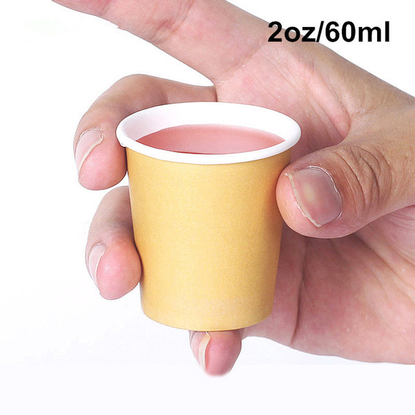 5000 X 2oz/60ML Mini Paper Tasting Cups White/Brown Coffee Supermarket Promotion Sample Drinking Tea Cup Wholesale