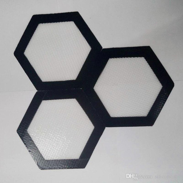 Quality FDA food grade reusable non stick concentrate bho wax slick oil Hexagon shape heat resistant fibreglass silicone dab pad mat