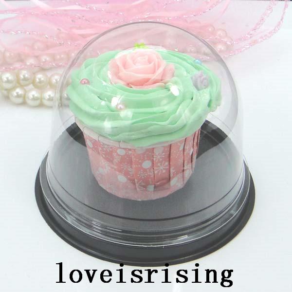 Lowest Price--100pcs=50sets Clear Plastic Cupcake Cake Dome Favors Boxes Container Wedding Party Decor Gift Boxes Wedding Cake Boxes