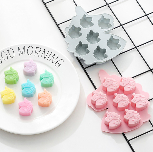 3D Silicone Soap Mold Unicorn Shaped Ice Cube Molds Candy Chocolate Cake Cookie Cupcake Molds Soap Mould