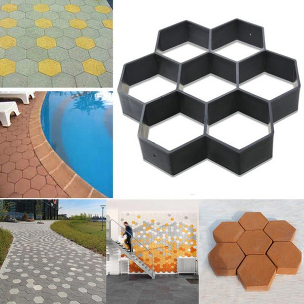 Driveway Paving Pavement Mold Mould Patio Concrete Stepping Stone Path Walk Maker DIY Cake Mould Bakeware