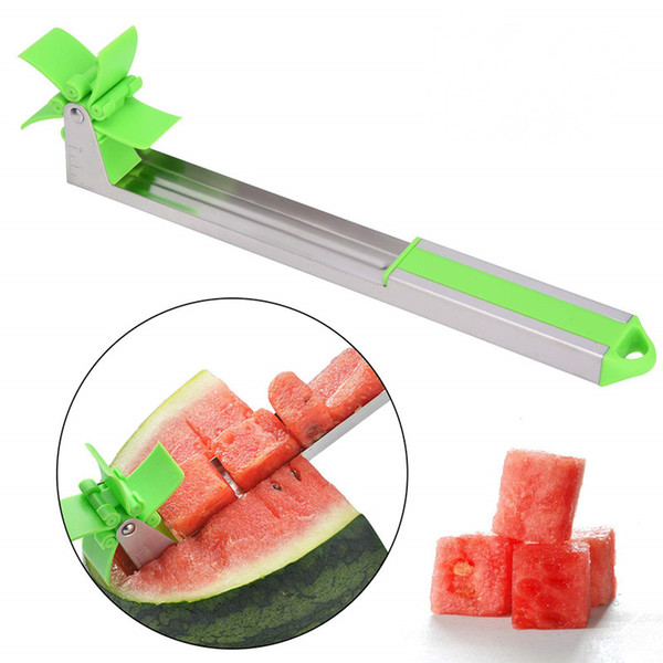 Watermelon Slicer Stainless Steel Knife Corer Tongs Windmill Melon and Cantaloupe Fruit Slice Cutter Cutting Fruit Vegetable Tools