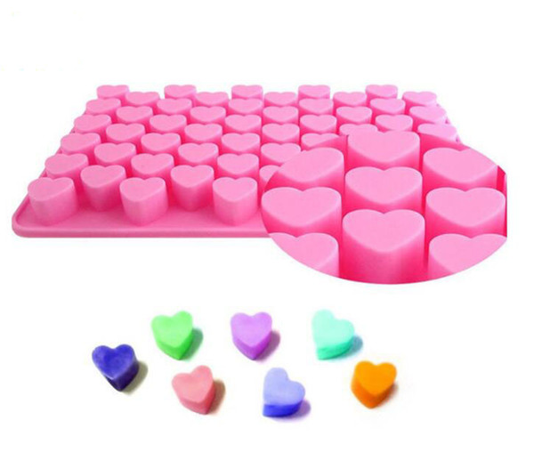 Factory Wholesale 18 .5 *11 *1 .4cm Heart Shaped Chocolate Cookies Ice Silicone Mold Tray Cake Maker Diy Ice Mold Diy Ice Mould Pink Cake