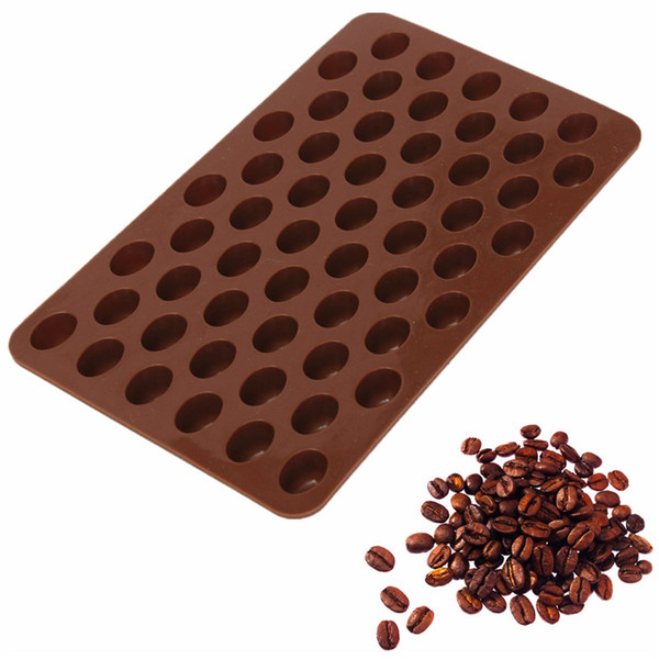 New Arrival High Quality Silicone 55 Cavity Mini Coffee Beans Chocolate Sugar Candy Mold Mould Cake Decor E082