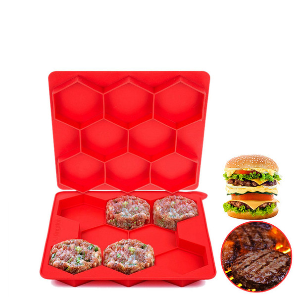 Hamburger Press Mold Silicone Baking Mold DIY Burger Meat Shape Maker Barbecue Baking Moulds Household Kitchen Cooking Tool YFA268