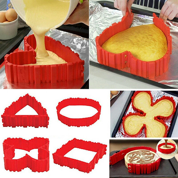 Bake Cake Snake Mold Silkicone Baking Any Shape DIY Cake Tool Set Magic Bakeware Snake Moluds Pastry Cake Tools 4 Pieces YFA263