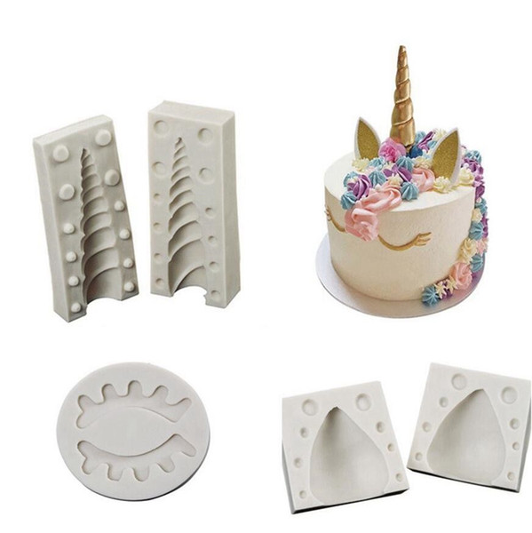 3D Unicorn/Ear/Eye Shape Silicone Cake Mold Fondant Mould Cake Topper Decorating Tools Chocolate Gumpaste Baking Modelling Mold