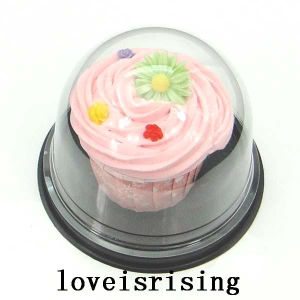 50pcs=25sets Clear Plastic Cupcake Cake Dome Favor Boxes Container Wedding Party Decor Gift Boxes Wedding cake boxes Supplies