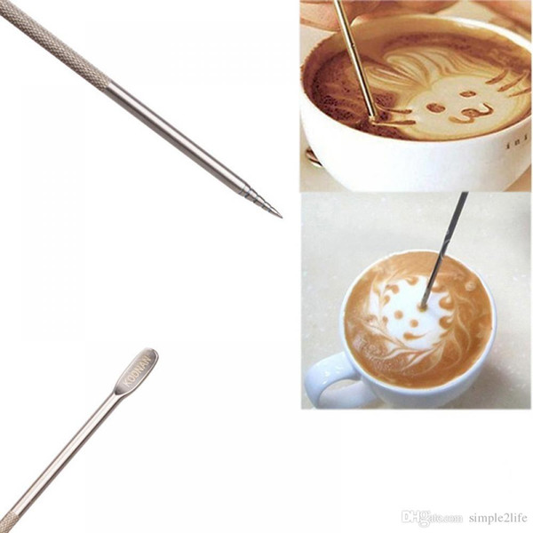 Useful Stainless Steel Barista Cappuccino Latte Espresso Coffee Decorating Pen Art Household Kitchen Cafe Tool JB02