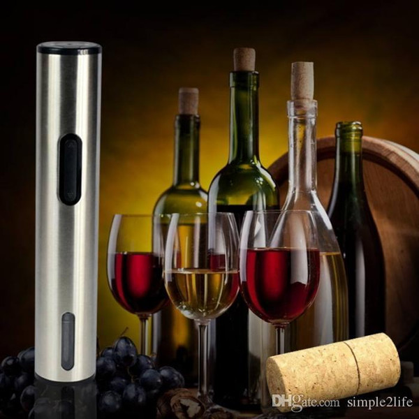 Bar Kitchen Tools Electric Wine Bottle Opener With Foil Cutter Stainless Steel Cordless Vacuum Stopper Corkscrew JB01