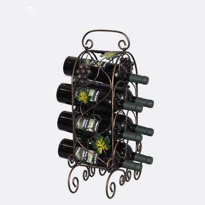 new Wine Rack Retro grape rattan Bar Wine Shelf Wall Holder 7 bottle Europe Style Creative Leaves vines Design Iron Art Vintage wholesale