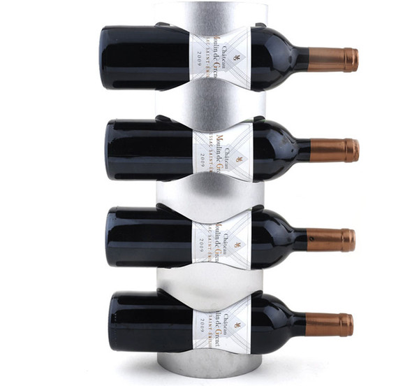 Wine Rack simple stainless steel Wall hanging Bar Art Wine Shelf Wall Holder Four bottles Europe Style Creative Design decoration wholesale