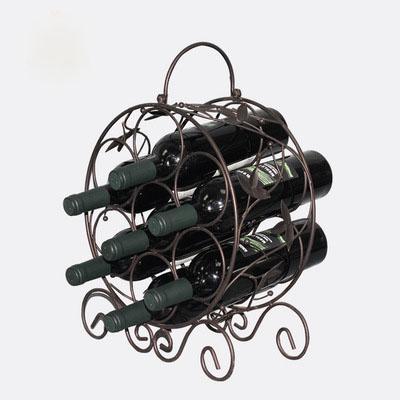 Wine Rack Stainless Steel Bar Wine Shelf Wall Mounted Holder 7 Bottles Europe Style Creative Leaves vines Design Iron Art Vintage wholesale