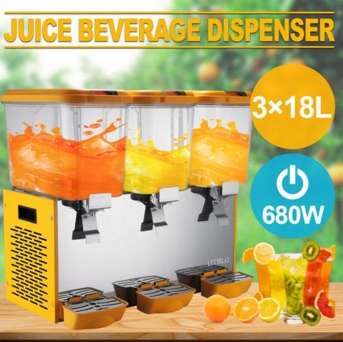 juice beverage dispenser 3 tank 18L*3with both freezing and heating function 110v/220v free shipping