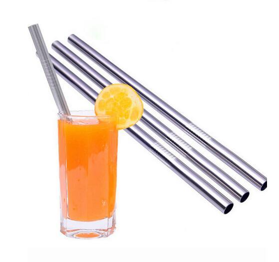 Durable Stainless Steel Straight Drinking Straw Straws Metal Bar Family kitchen