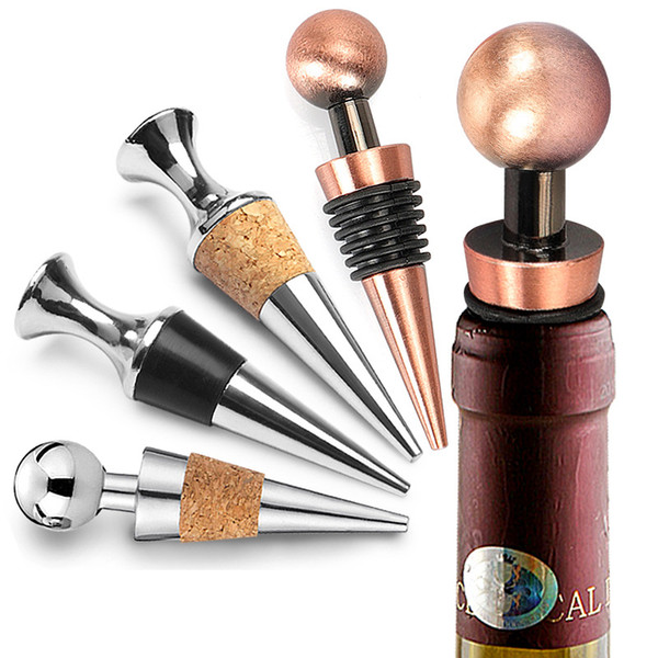 Wine Cork Wine Bottle Stoppers Zinc Alloy Glyptostrobus Wine Stopper Bar Tools Kitchen Accessories Free DHL