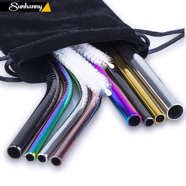 Colorful Reusable Drinking Straw High Quality 304 Stainless Steel Metal Straw with Cleaner Brush For Mugs 20/30oz