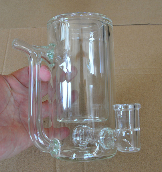 Glass Coffee Mug Pipe Bong Water Pipe dab oil rig Clear Color With Perc 16CM Height 700g for Free Shipping