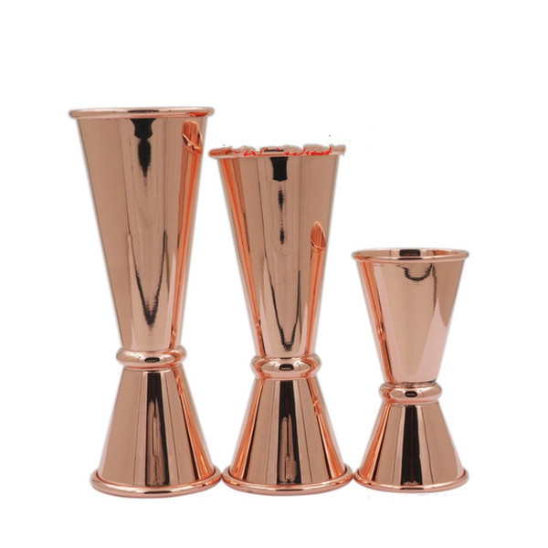 Stainless Steel Jigger Shot Glasses Rose Gold Wine Glasses Practical Measuring Cups Ounce Tumbler Graduated Glass For Kitchen Bar 19 8mt A