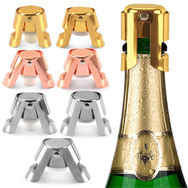 New Arrival Stainless Steel Bottle Stopper Silicone Wine Champagne Stoppers Creative Style Wine Mouth Easy To Use 4 5nnH1