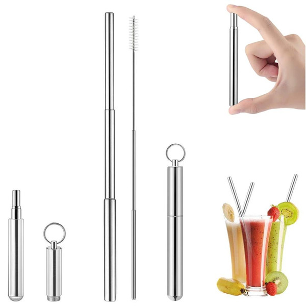 Portable Stainless Steel Drinking Straw, Straight Reusable Washable Stainless Steel Straws for Home