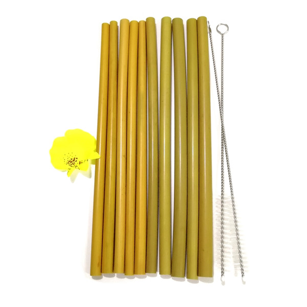 free shipping reusable drinking straw bamboo with bag and brushes high quality customized logo private label