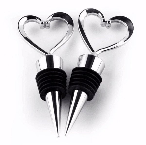 Heart Shaped Wine Stopper Bottle Stopper party Wedding Favors gift Sealed Wine Bottle Pourer Stopper Kitchen Barware Tools A05