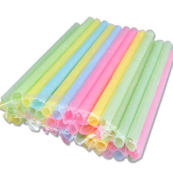 100pcs/lot Colorful Milk Drink Straws 10mm Plastic Summer Drinking Straws For Bar Home Party Drinking Accessories JK0399