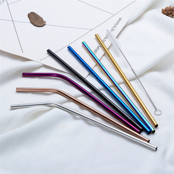 Eco Gold Straws Reusable Straws Colored 304 Stainless Steel Straws for 20 oz Tumbler Drinking Tools