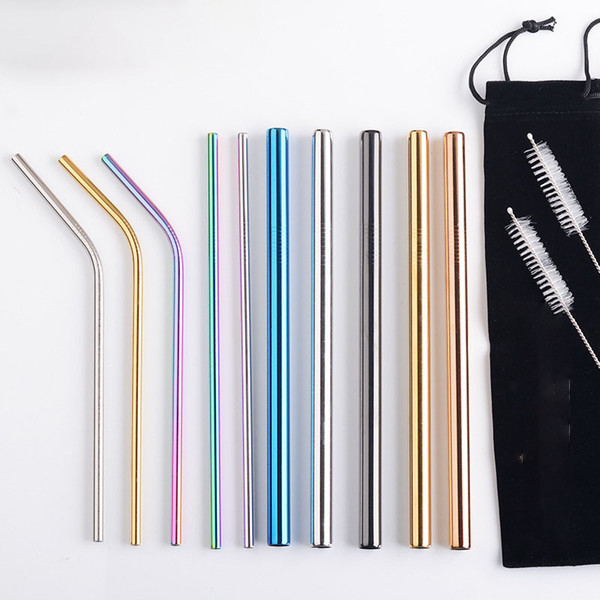 Stylish and environmentally-friendly reusable straw quality 304 stainless steel metal straw, bar bar drinking tool, suitable for cups 20 / 3