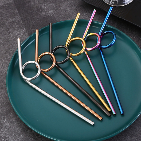 Creative Stainless Steel Straw Number 6 and 9 Bent Straw Drinking Straws Metal Straw Party Wedding Bar Drinking Tools 6 colors