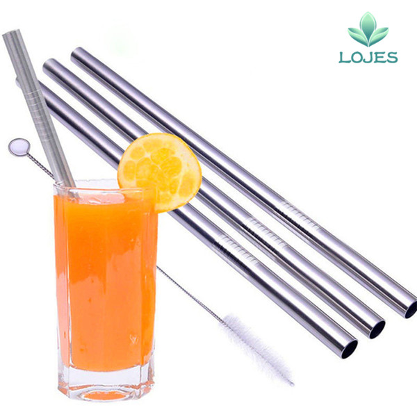 Reusable Drinking Straws Stainless Steel 4pcs Drinking Straws with Cleaner Brush Tube Wedding Party Accessories