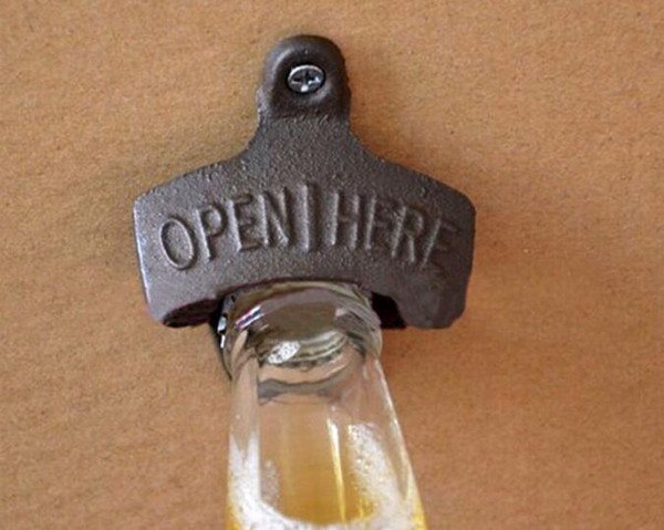 Wall Mounted Bottle Opener Stainless steel Wall opener Beer bottle opener Use screws fix on the wall Free shipping