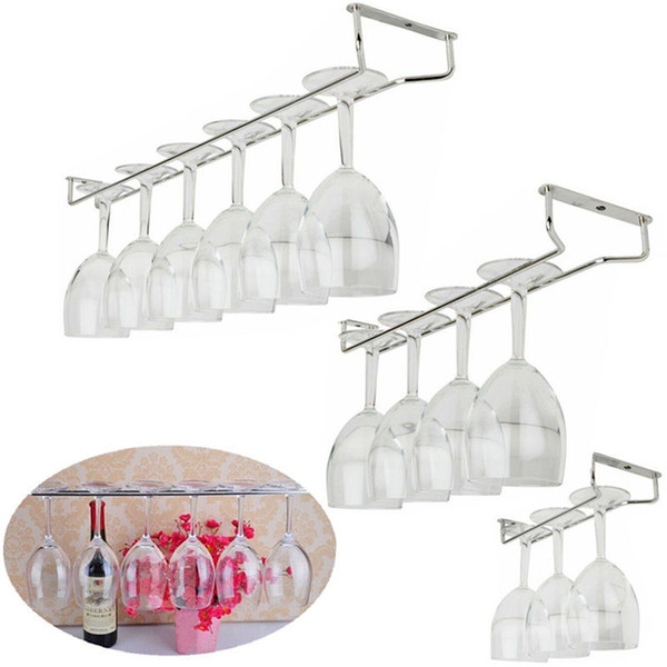 New Hot sales Home and bar tools Wine Glass Rack Hanging Large Chrome Stemware Holder Under Cabinet Kitchen