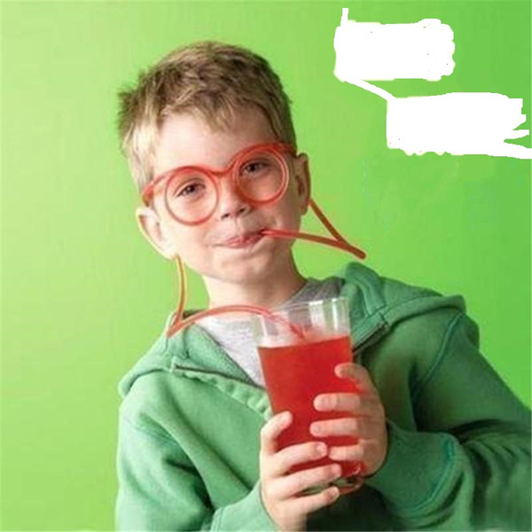 Funny Soft Glasses Straw Unique Flexible Drinking Tube Kids Party Accessories Colorful Plastic Drinking Straws