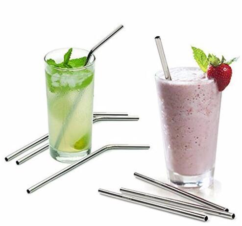 Stainless Steel Drinking Straws Eco Friendly 20oz 8.5 inch Drinking Straw Reusable Straight Bent Metal Straw for Bar and Party