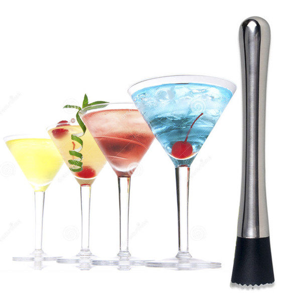 50 pcs Fashion Hot Cocktail Muddler Stainless Steel Bar Mixer Barware Mojito Cocktail DIY Drink Free Shipping