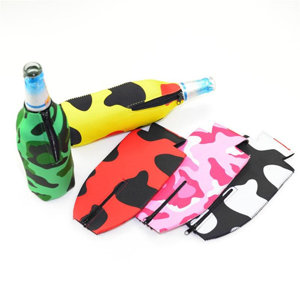 Camouflage Vacuum Cup Sleeve Resuable Kettle Beer Cooler Holder With Zipper Soft Drinks Covers Factory Direct Sale 4ab BB