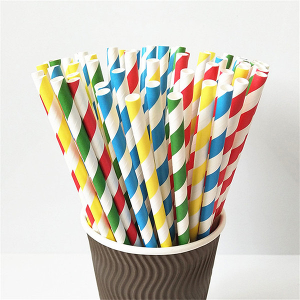 Disposable Straws Paper Straws Color Stripe Green Red Stripe Paper Straws Wholesale 25 Pcs a Lot