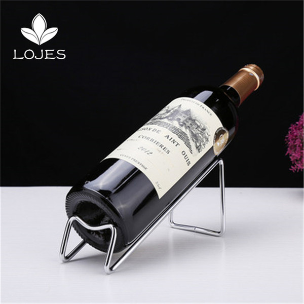 Wine Rack Decoration Bottles European Style Stainless Steel Simple Red Wine Rack Ornaments Creative Display Bottle