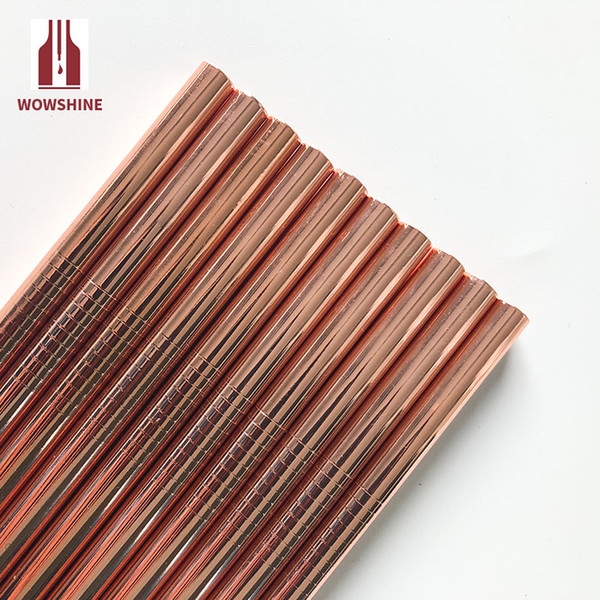 WOWSHINE Free Shipping New Rose Gold Drinking Straw Milk Straw 100pcs/lot Diameter 8x215mm