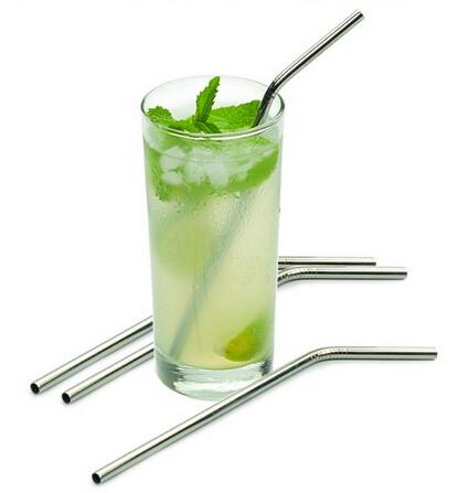 Wholesale Metal Drinking Straws Stainless Steel Drinking Straw bent Kitchen Bar Accessories