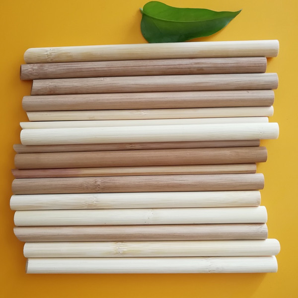 Natural reusable bamboo bubble tea straw tube set with case and cleaner brush bulk customized logo