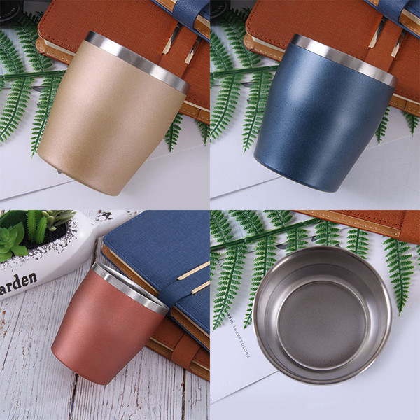 10oz Stemless Cups Rose Gold Powder Coating Wine Glass Stainless Steel Tumblers Water Bottle Coffee Mugs