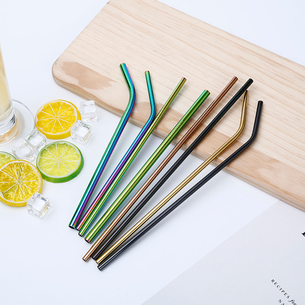 Colorful Stainless Steel Straws Reusable Straight and Bent Drinking Straws Eco Friendly Bar Drinking Tools Colored Metal Pipette CMP01-04